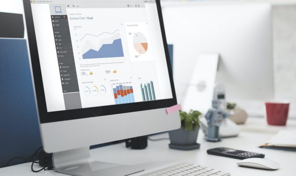 business chart visual graphics report concept